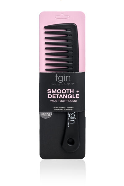tgin Smooth and Detangle Wide Tooth Comb Black Color Packaged